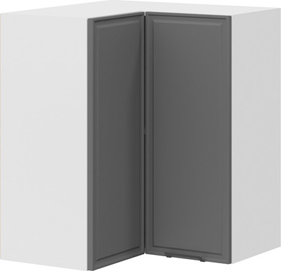 Шкаф навесной для кухни ТриЯ Белладжио 1В6УП угловой прямой  (белый/софт графит) -