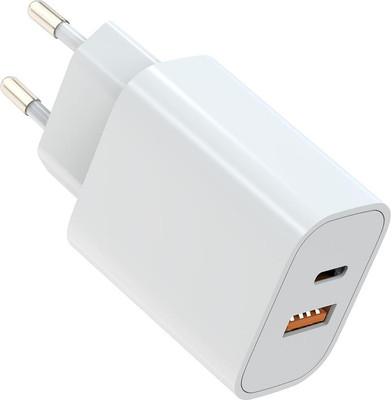 Адаптер питания сетевой Atomic ENE YZZY U6 20W 2-порта USB (A+C) / 10.211 (белый) -