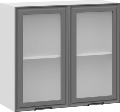 Шкаф навесной для кухни ТриЯ Белладжио 1ВВ8С с двумя дверьми (белый/софт графит) - 