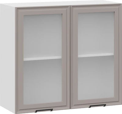 Шкаф навесной для кухни ТриЯ Белладжио 1ВВ8С с двумя дверьми (белый/софт капучино) - 