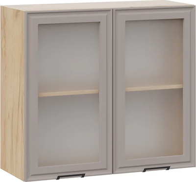 Шкаф навесной для кухни ТриЯ Белладжио 1ВВ8С с двумя дверьми (дуб крафт золотой/софт капучино) - 