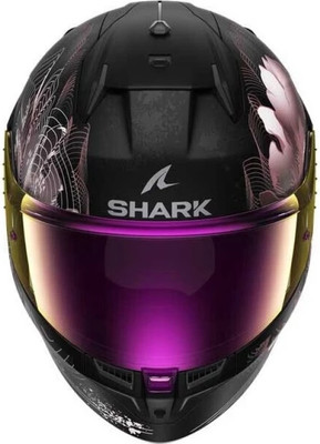 Мотошлем Shark Helmets D-SKWAL 3 Mayfer Mat HE0927E-KVQ-M (M, черный/фиолетовый/золотой) - 