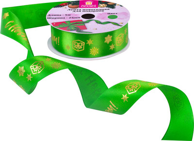 Лента декоративная Золотая сказка 592416 (зеленый) - 