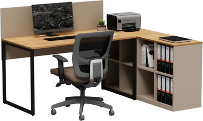 Письменный стол Crafto Тор Хлоя с тумбой 04 178x140x75 (латте/дуб) - 