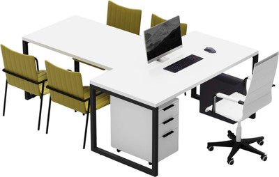 Письменный стол Crafto Клинт 02 с приставкой 210x160x79 (белый/черный) - 