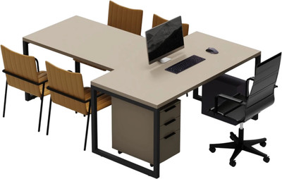 Письменный стол Crafto Клинт 05 с приставкой 210x160x79 (латте/черный) - 