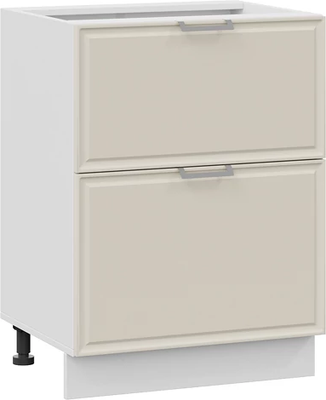 Шкаф-стол кухонный ТриЯ Белладжио 1Н8Я2 с двумя ящиками (белый/софт панакота) -