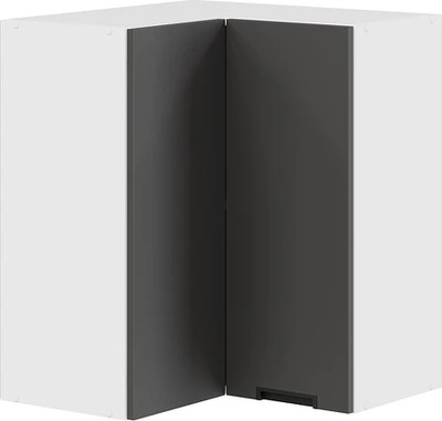 Шкаф навесной для кухни ТриЯ Гренада 1В6УП угловой прямой (белый/холст вулкан) -