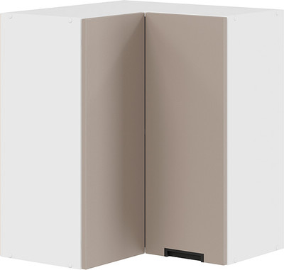 Шкаф навесной для кухни ТриЯ Гренада 1В6УП угловой прямой (белый/холст латте) -