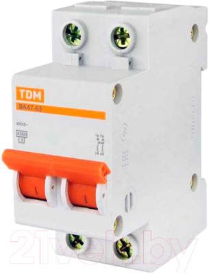 Выключатель автоматический TDM ВА 47-63 2Р 63А (С) 4.5кА / SQ0218-0016