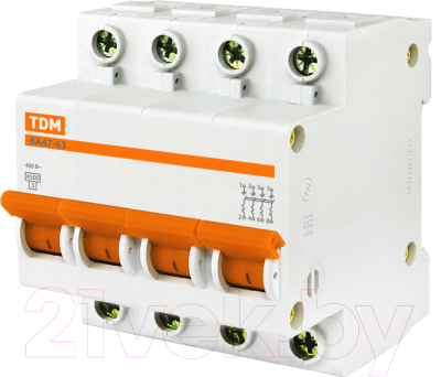 Выключатель автоматический TDM ВА 47-63 4Р 6А (С) 4.5кА / SQ0218-0028