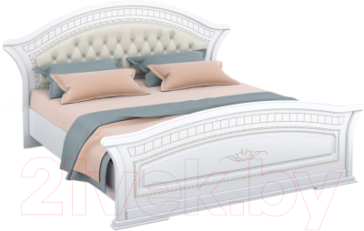 Двуспальная кровать Империал Диана без ОМ МИ (белый/серебристый)