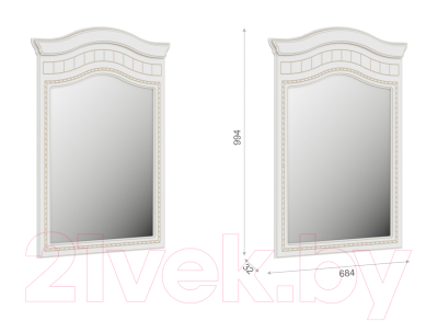 Зеркало Империал Каролина (белый/золото)