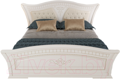 Двуспальная кровать Империал Каролина с ламелями МИ 180 (белый/золото)