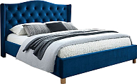 Двуспальная кровать Signal Aspen Velvet 160x200 (темно-синий) - 
