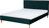Двуспальная кровать Signal Azurro Velvet 160x200 (зеленый/дуб) - 