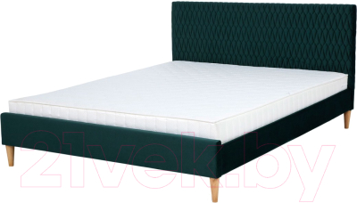 Двуспальная кровать Signal Azurro Velvet 160x200 (зеленый/дуб)