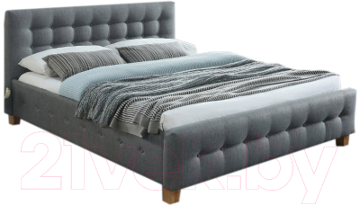 Двуспальная кровать Signal Barcelona 160x200 (серый/дуб)