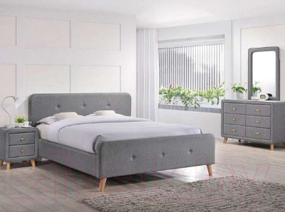 Односпальная кровать Signal Malmo 90x200 (серый/дуб)