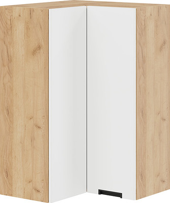 Шкаф навесной для кухни ТриЯ Гренада 1ВВ6УП угловой прямой  (дуб крафт золотой/холст белый) -