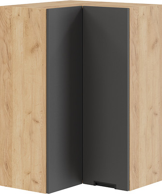 Шкаф навесной для кухни ТриЯ Гренада 1ВВ6УП угловой прямой (дуб крафт золотой/холст вулкан) -