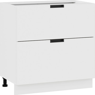 Шкаф-стол кухонный ТриЯ Гренада 1Н8Я2 с двумя ящиками (белый/холст белый) -