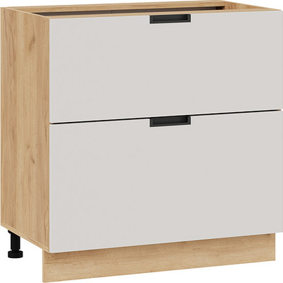 Шкаф-стол кухонный ТриЯ Гренада 1Н8Я2 с двумя ящиками (дуб крафт золотой/холст мокко) - 