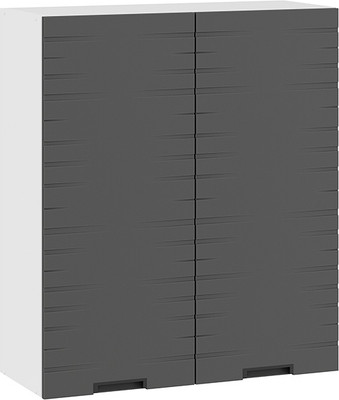 Шкаф навесной для кухни ТриЯ 1ВВ8-Ф Гренада с двумя дверьми (белый/холст вулкан) - 