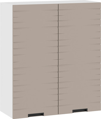 Шкаф навесной для кухни ТриЯ 1ВВ8-Ф Гренада с двумя дверьми (белый/холст латте) - 