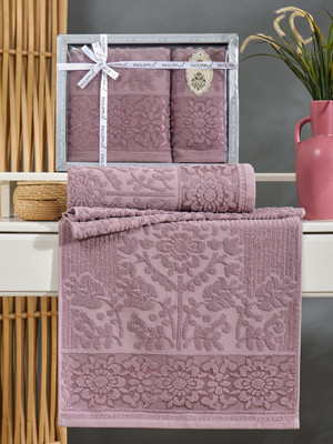 Набор полотенец Philippus Lydia / 12370 (2шт, баклажан) - 