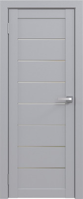 Дверь межкомнатная Юни Амати 01 70x200 (грей/стекло белое) - 