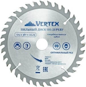Пильный диск Vertex Tools 125-36-22 -