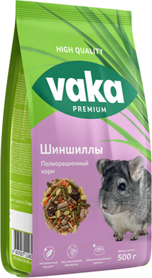 Корм для грызунов ВАКА Premium для шиншилл / В54914 (500г) -