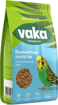 Корм для птиц ВАКА Premium для волнистых попугаев / В54221 (500г) - 