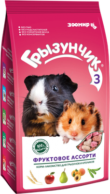 

Лакомство для грызунов, Грызунчик 3 фруктовое ассорти