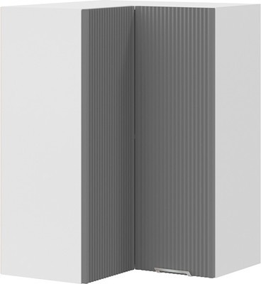 Шкаф навесной для кухни ТриЯ Кимберли 1ВВ6УП угловой прямой (белый/титан) -