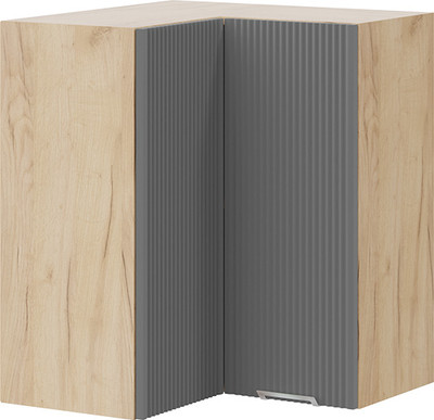 Шкаф навесной для кухни ТриЯ Кимберли 1ВВ6УП угловой прямой (дуб крафт золотой/титан) -