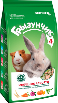 Лакомство для грызунов ЗООМир Грызунчик 4 овощное ассорти (200г) - 