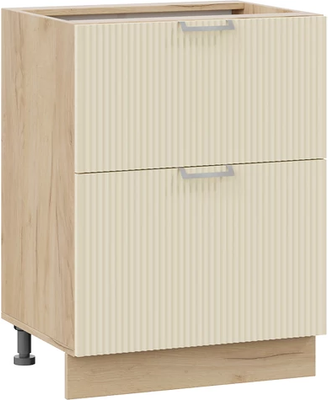 Шкаф-стол кухонный ТриЯ Кимберли 1Н8Я2 с двумя ящиками (дуб крафт золотой/крем) - 