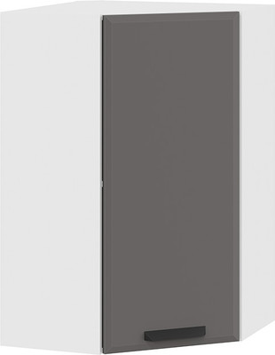 Шкаф навесной для кухни ТриЯ Тиана 1ВВ6У угловой (белый/асфальт супермат) -