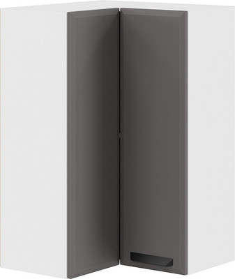 Шкаф навесной для кухни ТриЯ Тиана 1ВВ6УП угловой прямой (белый/асфальт супермат) -
