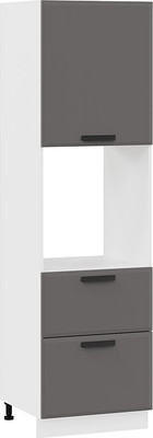 Шкаф-пенал кухонный ТриЯ Тиана 1П6Я2 с одной дверью и двумя ящиками  (белый/асфальт супермат) - 