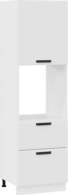 Шкаф-пенал кухонный ТриЯ Тиана 1П6Я2 с одной дверью и двумя ящиками (белый/белый супермат) - 