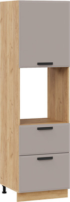 Шкаф-пенал кухонный ТриЯ Тиана 1П6Я2 с одной дверью и двумя ящиками (дуб крафт золотой/мокко супермат) - 