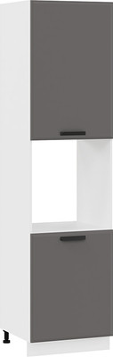 Шкаф-пенал кухонный ТриЯ Тиана 1ПВ6 с двумя дверями (белый/асфальт супермат) - 
