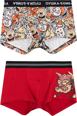 Комплект мужских трусов Mark Formelle 411215-2 (р.94-104, красная лава/набивка asian stickers-2) -