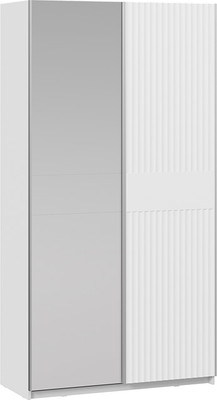 Шкаф-купе ТриЯ Оскар Тиффани Т2 1200 (серебро/белый снег/белый софт) - 