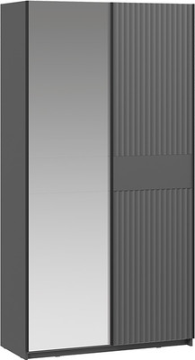 Шкаф-купе ТриЯ Оскар Тиффани Т2 1200 / 282722 (черный/серый графит/графит матовый) - 