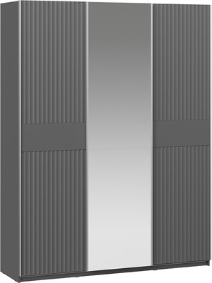 Шкаф-купе ТриЯ  Оскар Тиффани Т2 1800 / 280820 (серебро/серый графит/графит матовый) - 