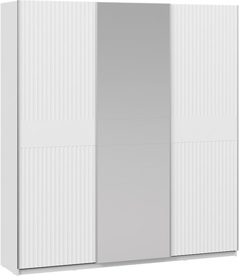 Шкаф-купе ТриЯ  Оскар Тиффани Т2 2100 / 282757 (серебро/белый снег/белый софт) - 